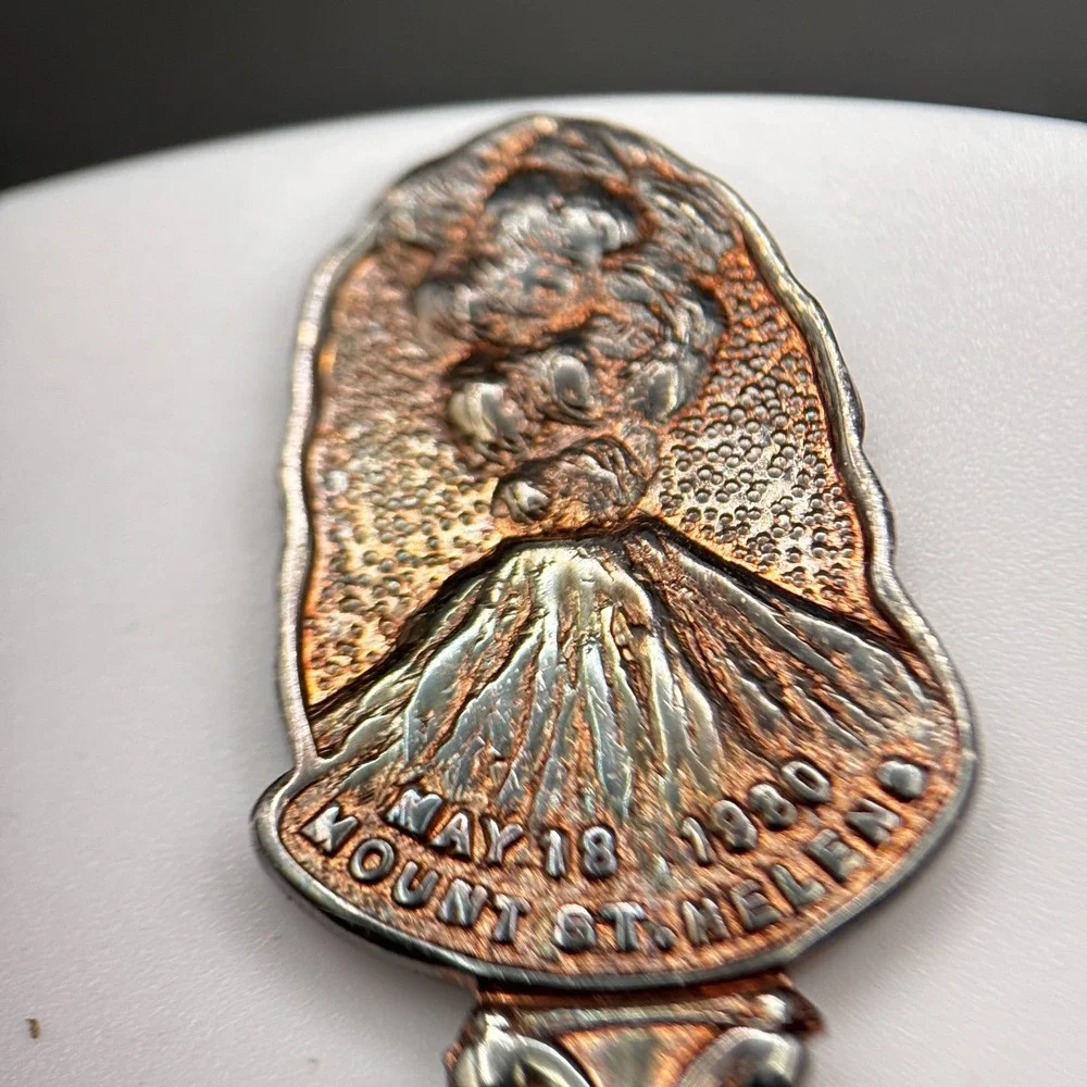 VTG 80s‎ Mount St. Helens Souvenir Collector Spoon Volcano Eruption Silver Tone
